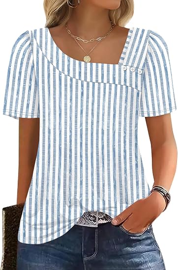 Square Neck Short Sleeve Top