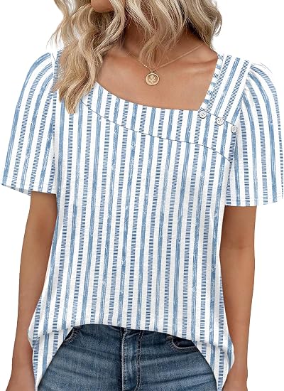 Square Neck Short Sleeve Top